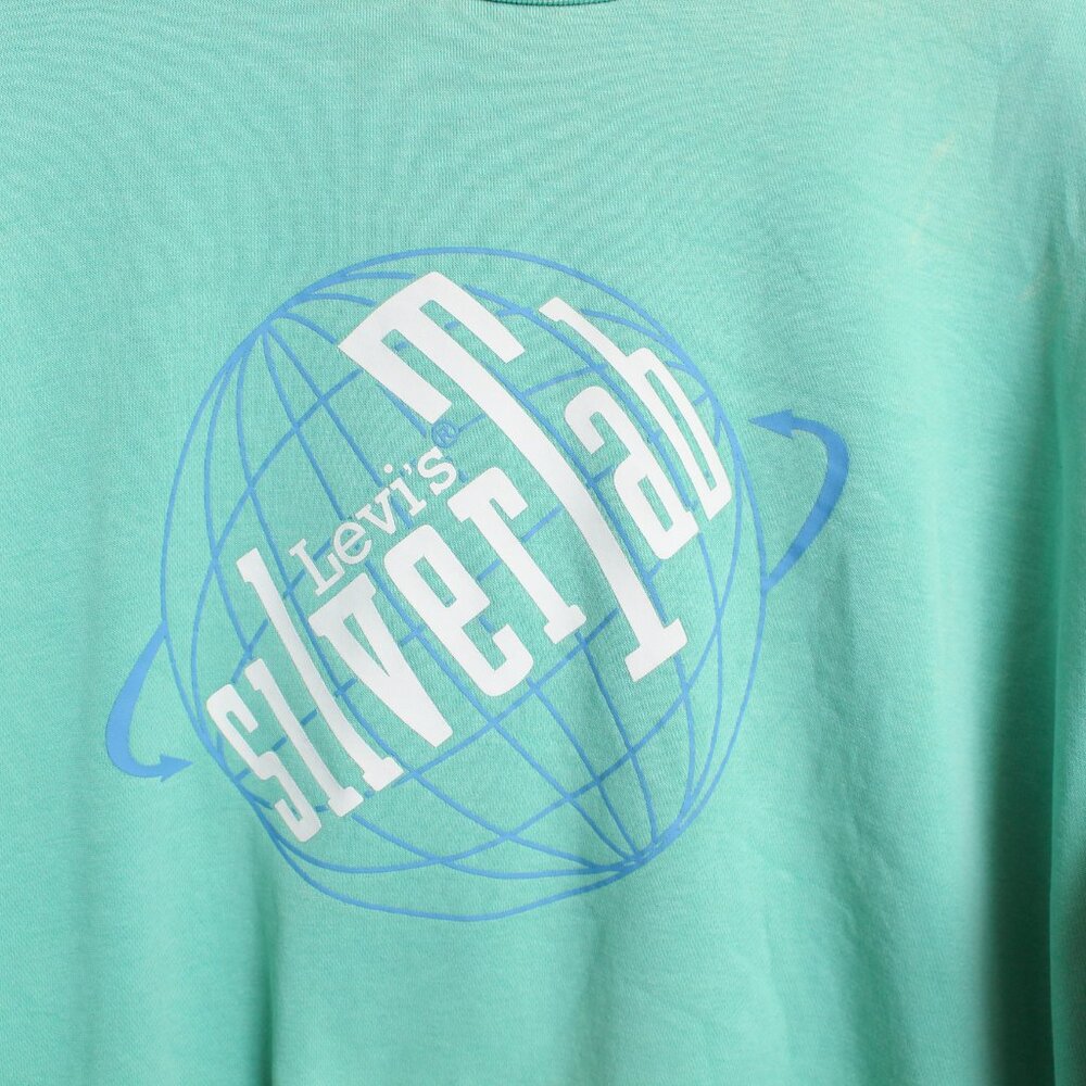 Levi's Silver Tab Sweatshirt Mens XXL Teal Bleached Pullover - Picture 10 of 10
